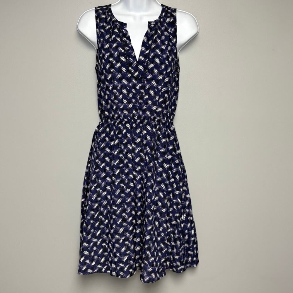 Rebecca Taylor 100% Silk Navy Blue Beach Lightweight Resort Cruise Sundress Sz 2